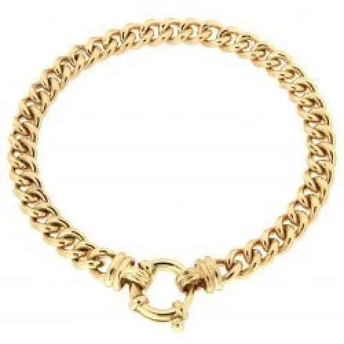 9 Carat Yellow Gold 20.5cm Curb Link Bracelet with Euro