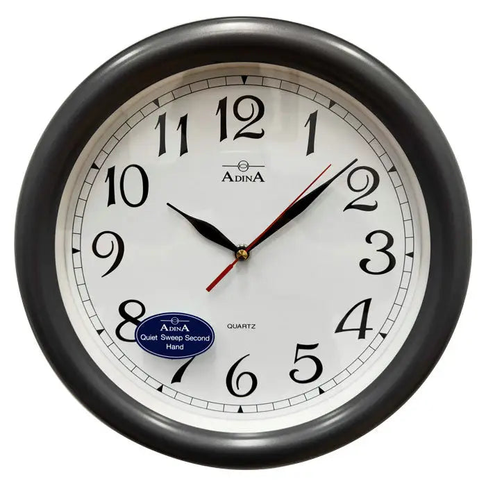 Adina Grey Plastic Wall Clock 300mm Plain Dial Seaspray