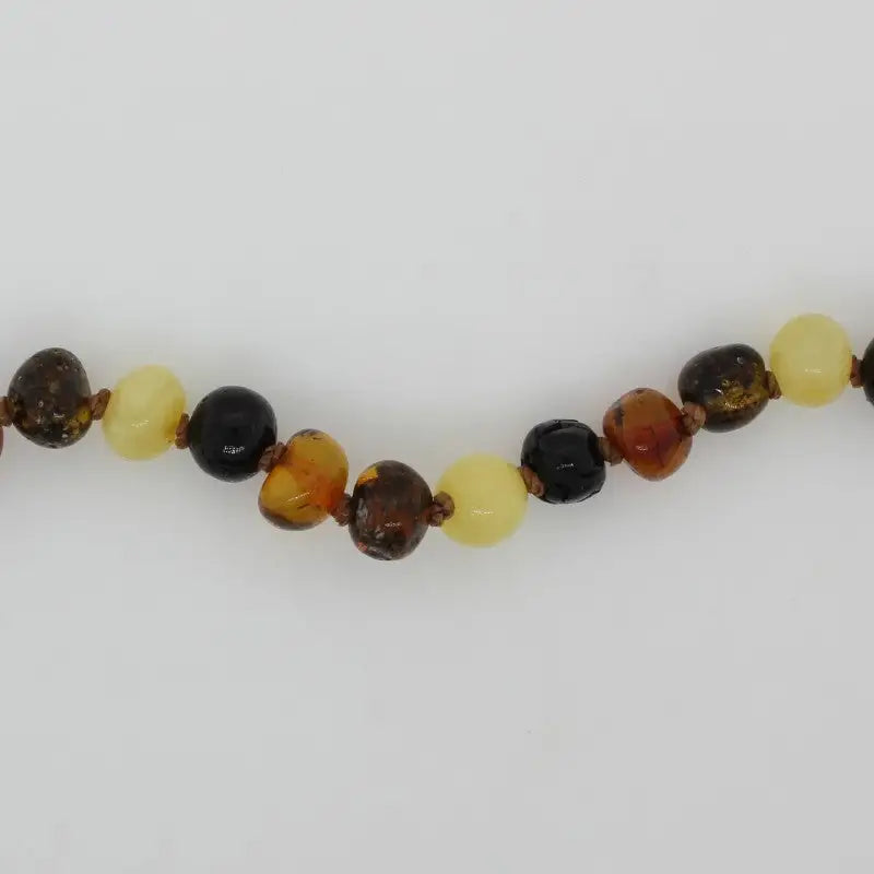 Childrens Baltic Amber Bead Necklet 30cm Knotted Strand