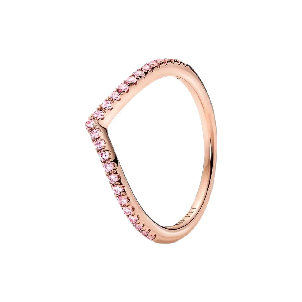 Pandora RGP CZ Timeless Wish Sparkling Pink Ring 50 / J-K
