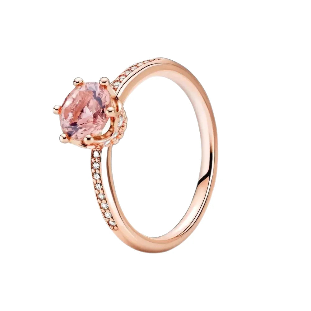 Pandora RGP Pink Sparkling Crown Solitaire Ring 52 / L-L1/2