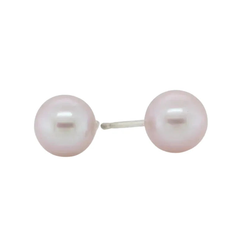 SS 7-7.5mm Pink FWPearl Stud Earrings SEASPRAY VALUATIONS &