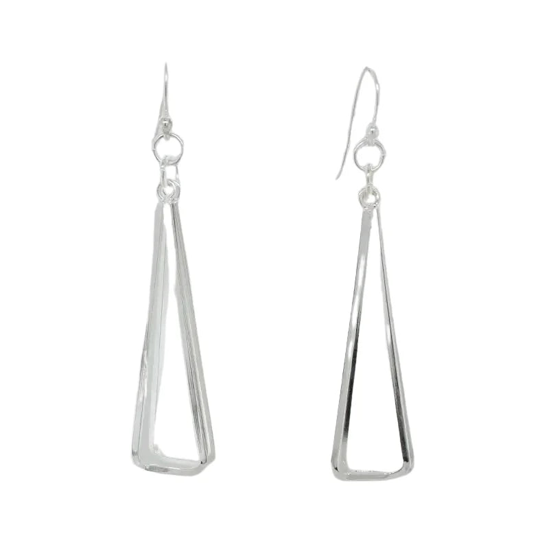 Sterling Silver Articulated Double Triangle 41mm x 11mm