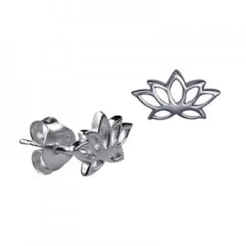 Sterling Silver Lotus Flower Stud Earrings SEASPRAY