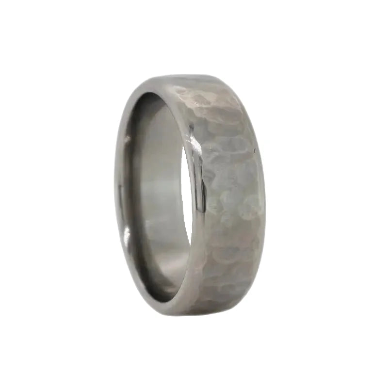 Titanium 7mm Wide Hammerd Style Ring Size S SEASPRAY