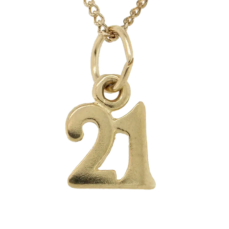 9 Carat Yellow Gold '21' Charm