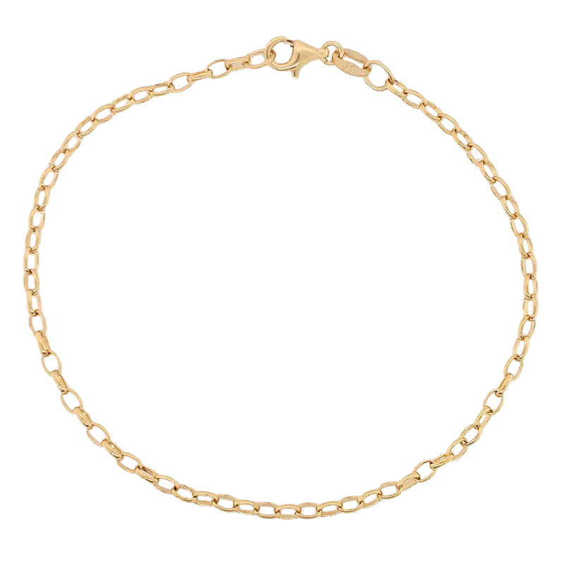 9 Carat Yellow Gold 2.24g Oval Belcher Bracelet