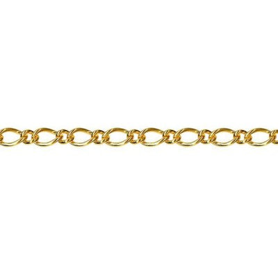 9 Carat Yellow Gold 19cm Oval Figaro 1+1 Bracelet 