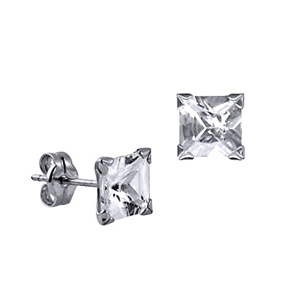 Sterling Silver 6mm Cubic Zirconia Studs