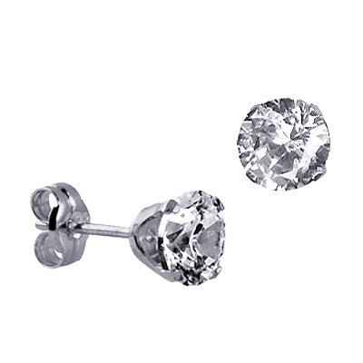 Sterling Silver 6mm Cubic Zirconia Studs 2