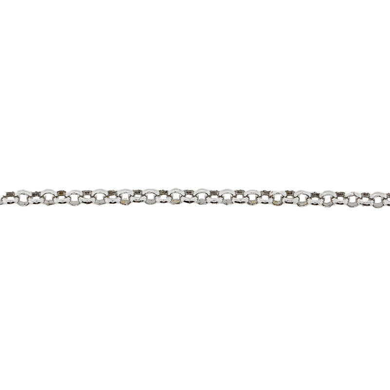 9 Carat White Gold 45cm Belcher Chain 6.22 Grams