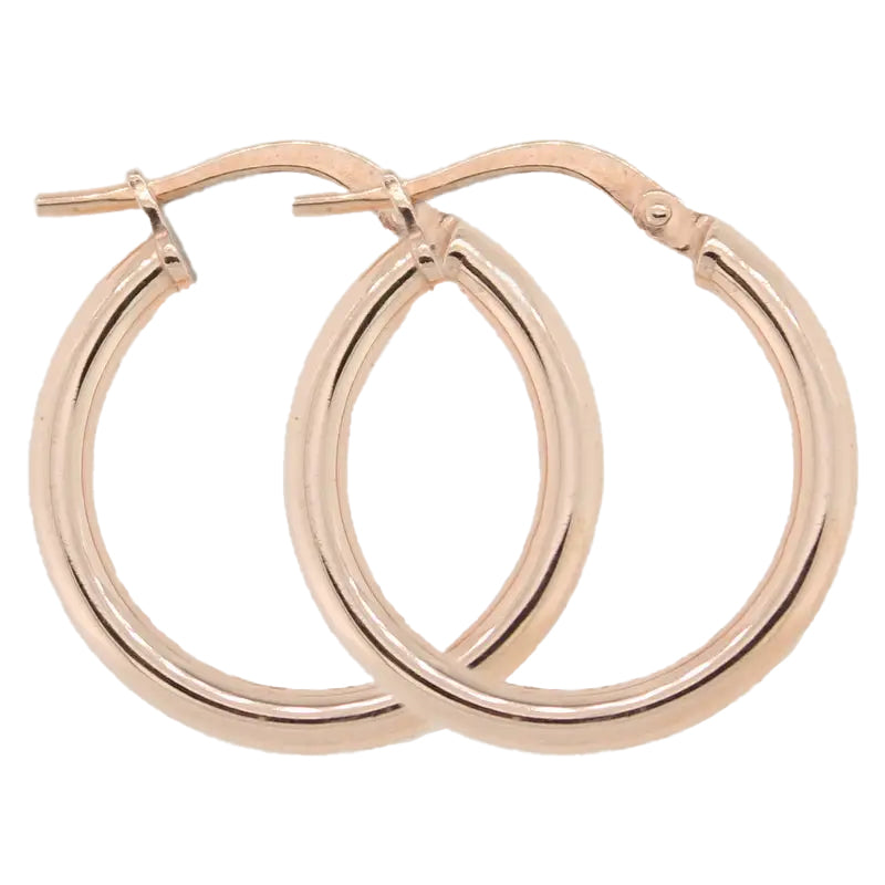 9 Carat Rose Gold Silver Bonded Hoop Earrings