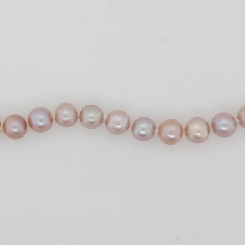 5mm Pink Fresh Water Pearl 60cm Necklet with 9 Carat Yellow Gold Pearl Clasp