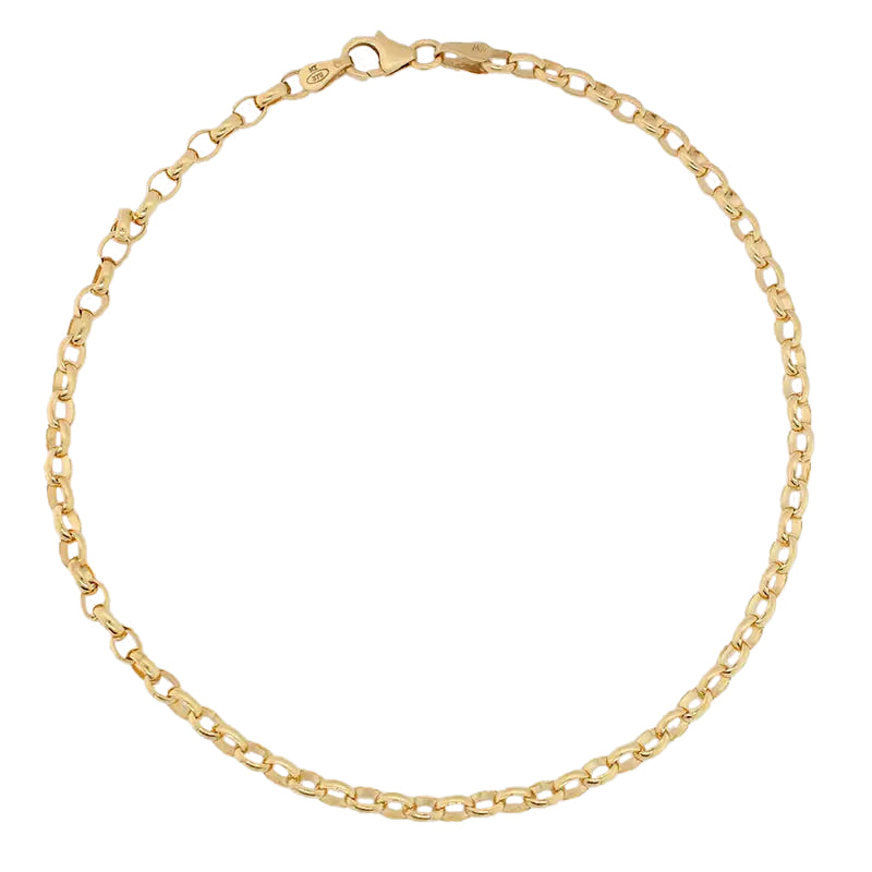 9 Carat Yellow Gold Oval Belcher Anklet 4.54g