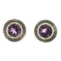 Sterling Silver Amethyst Stud Earrings