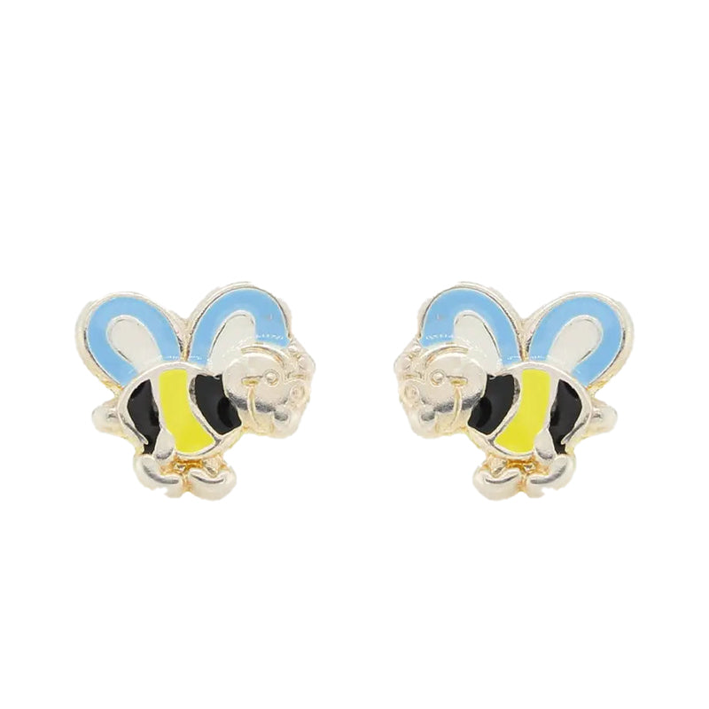 Sterling Silver Honey Bee Stud Earrings