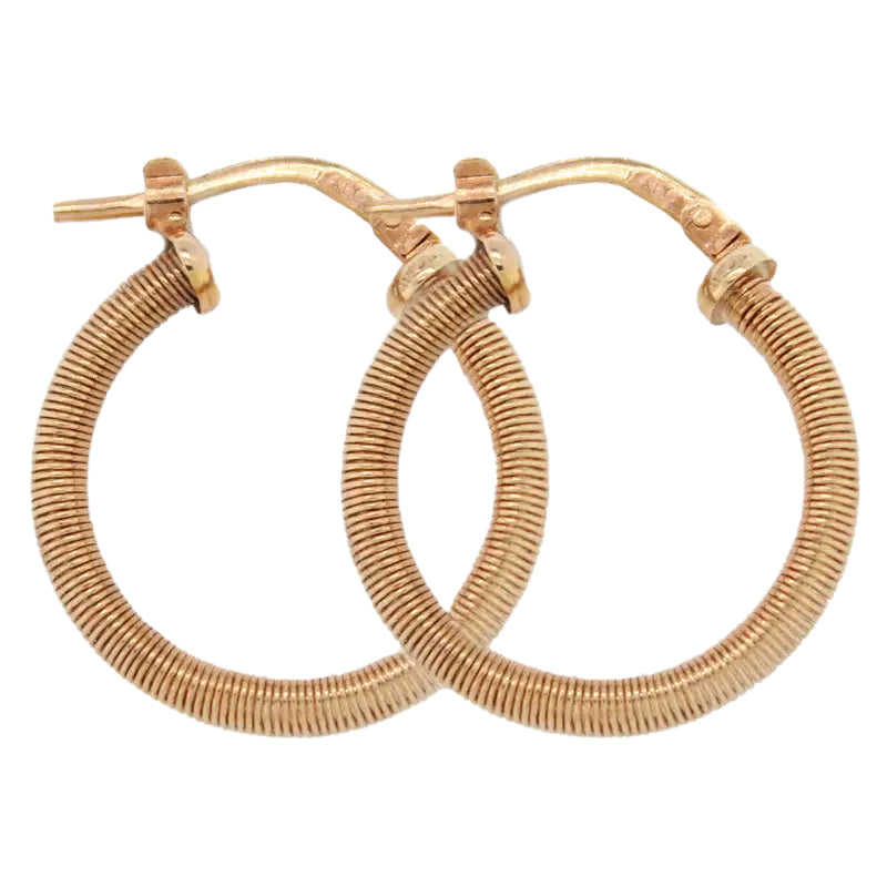 9 Carat Rose Gold Tesoro Designer Hoop Earring