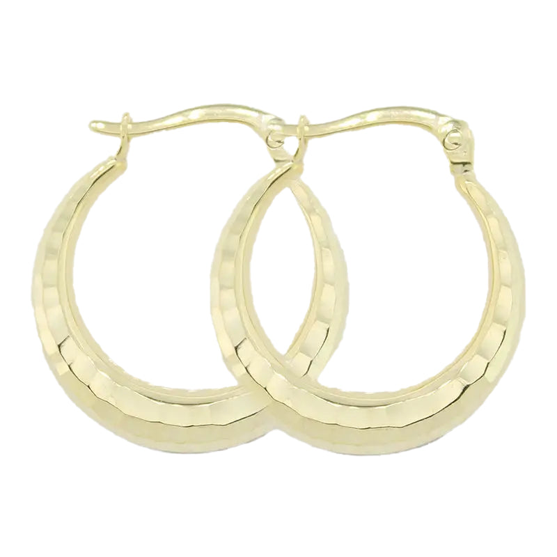 9 Carat Yellow Gold Silver Filled Graduated Hoop Earrings