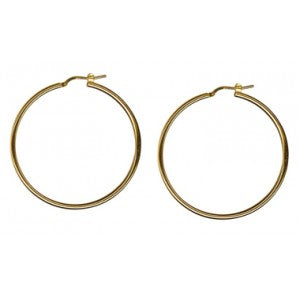 9 carat Yellow Gold Italian Plain Hoop Earring