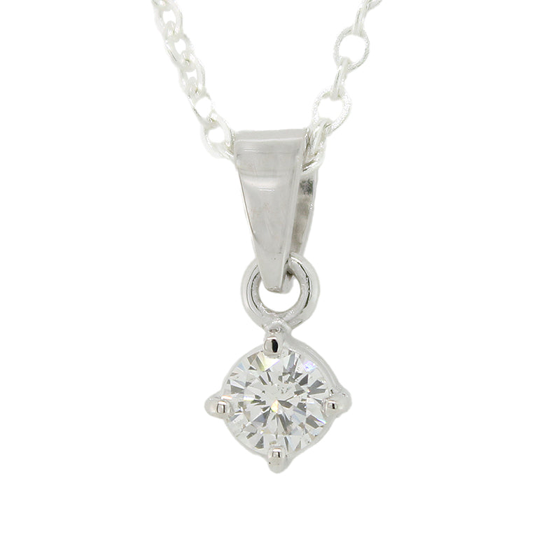 9 carat White Gold HM 0.24CT J/K Diamond Pendant