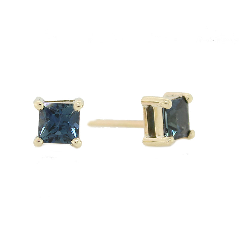 9 Carat Yellow Handmade Ceylon Sapphire Studs