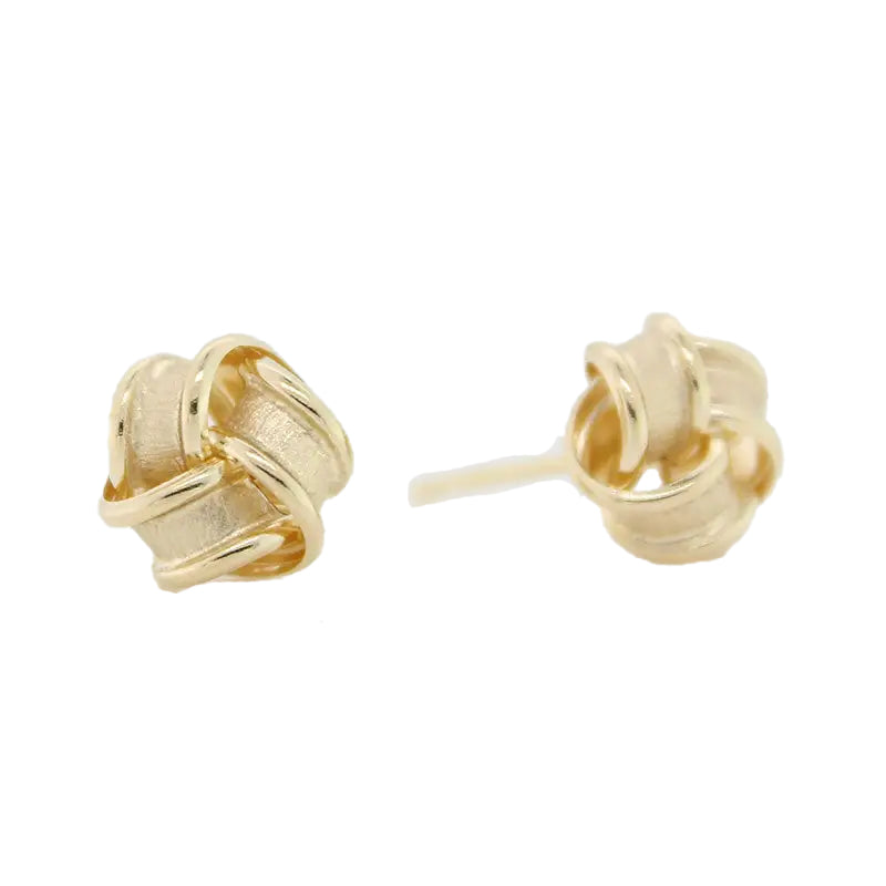 9 carat Yellow Gold Satin Finish Knot Stud Earrings