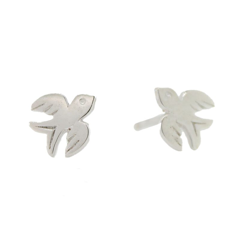 Sterling Silver Swallows Studs