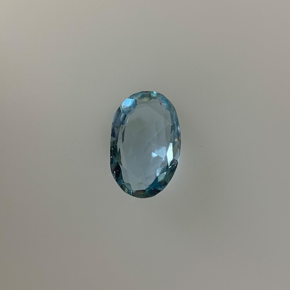 9 Carat White Gold Oval Aquamarine & Diamond Ring