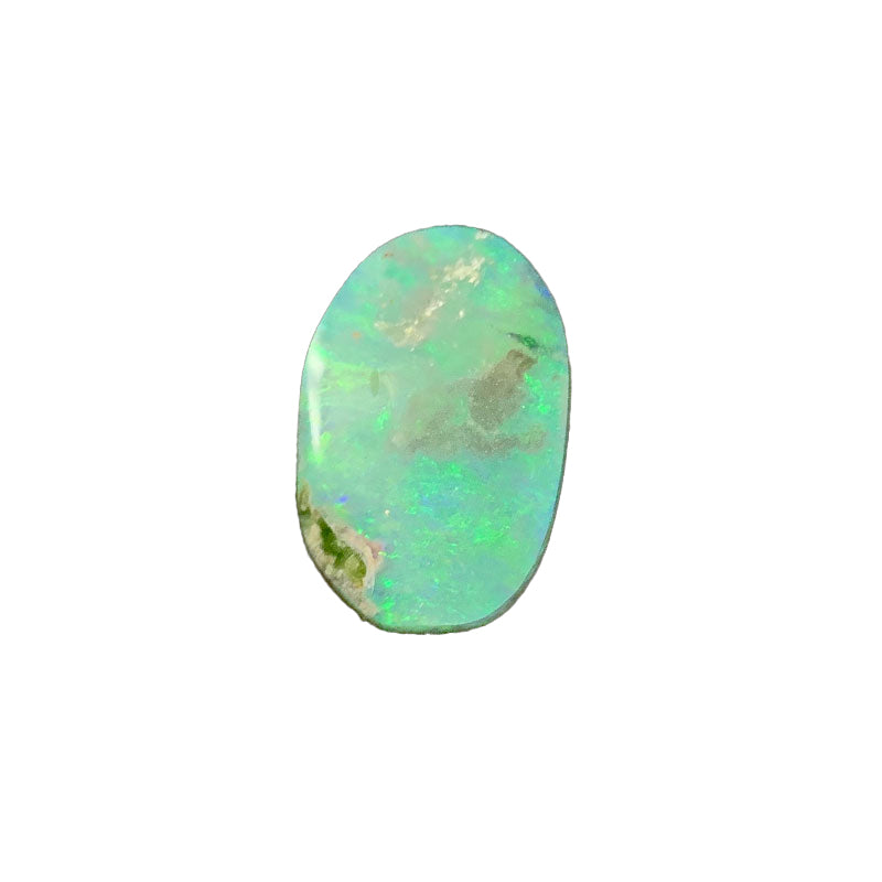 Free-form Oval  Australian Light Crystal Solid Opal Blue/Green 0.49ct 