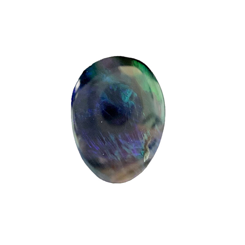 Oval 9.5 x 6.85mm  Australian Lightning Ridge Opal Solid Black Blue/Green 1.04ct 