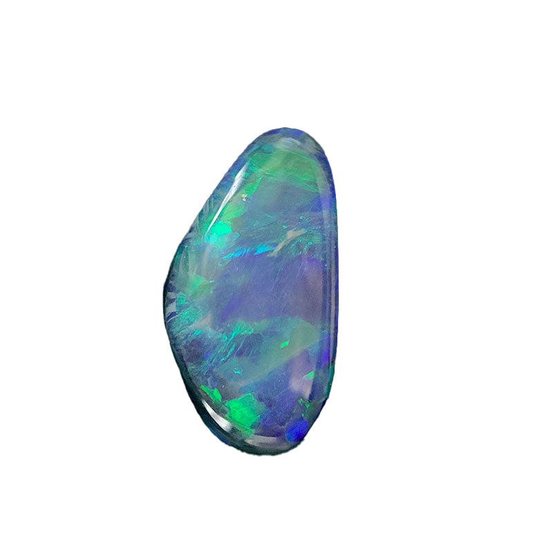 Free-form Pear Australian Lightning Ridge Solid Black Opal 1.61ct  Blue/Green