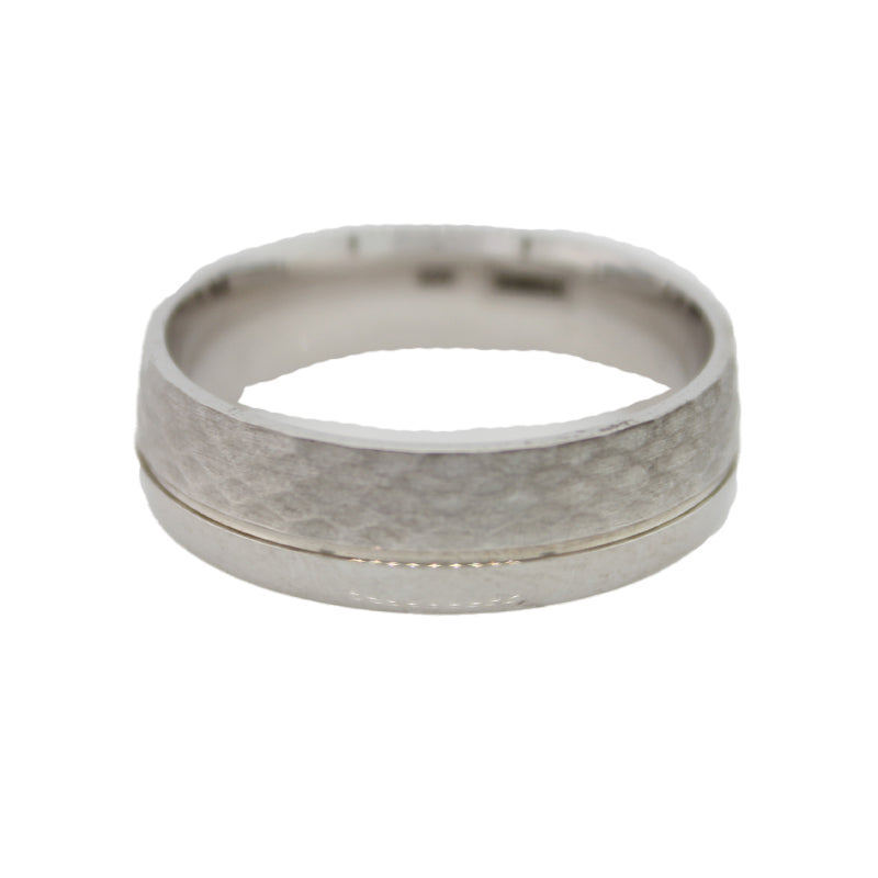 Sterling Silver 'Hombre' Matte/Polished Ring, Size Y, 7mm Wide