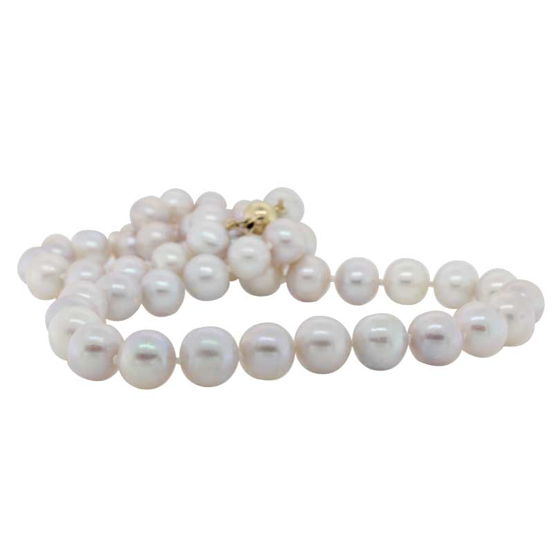 9Y Freshwater Light Grey 9mm Pearl 45cm Necklet