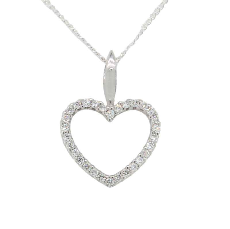 9 carat White Gold Diamond 0.15ct Heart Pendant