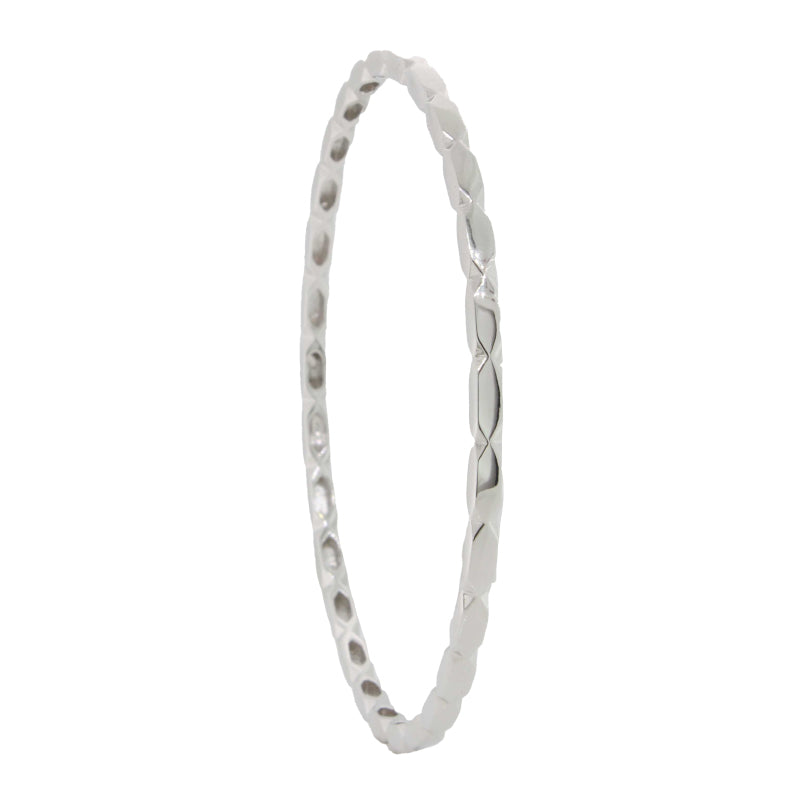 Sterling Silver Patterned 3mm Bangle 67mm Diameter