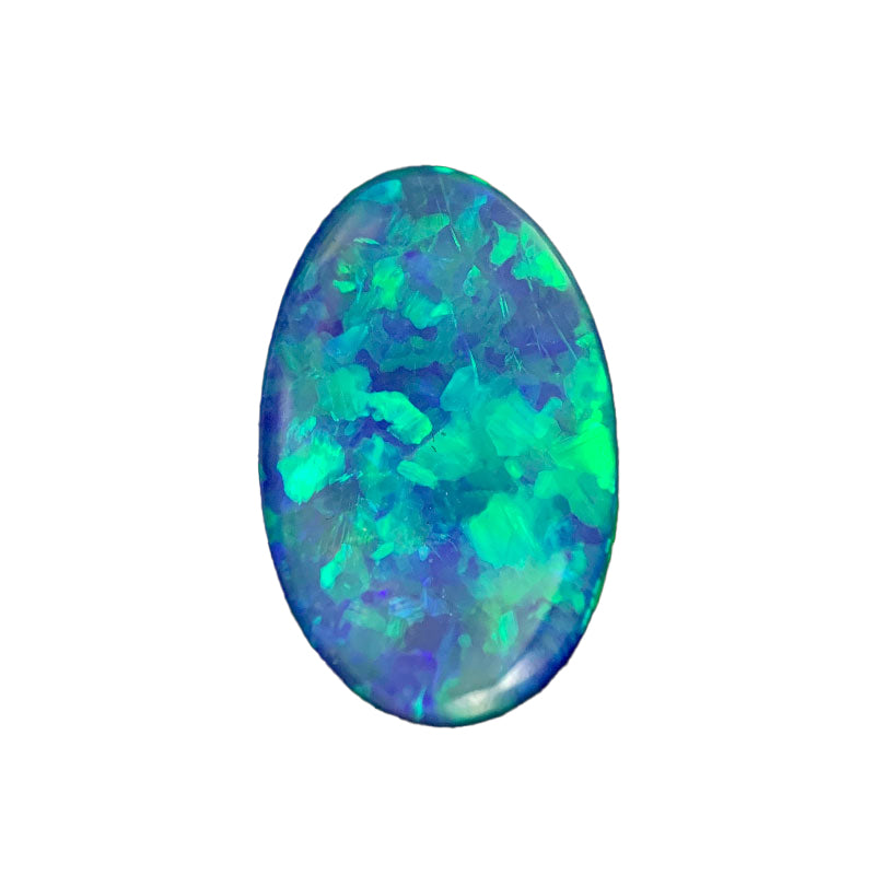 Opal Doublet Oval Shape Green Blue Colours