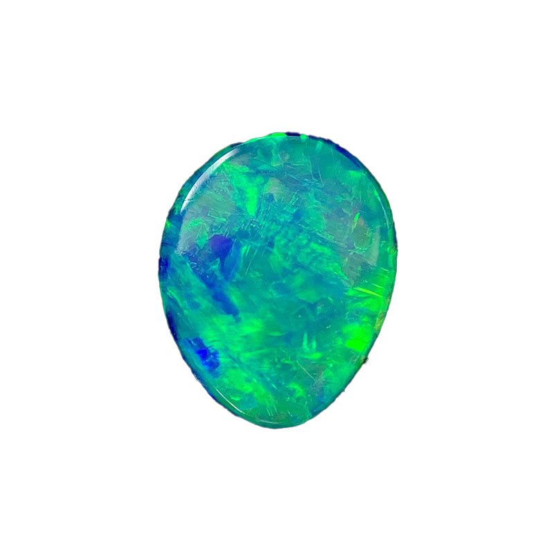 Opal Doublet Oval Shape Green Blue Orange Colours