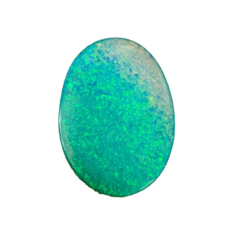 Opal Doublet Oval Shape Green Blue Orange Pink Colours