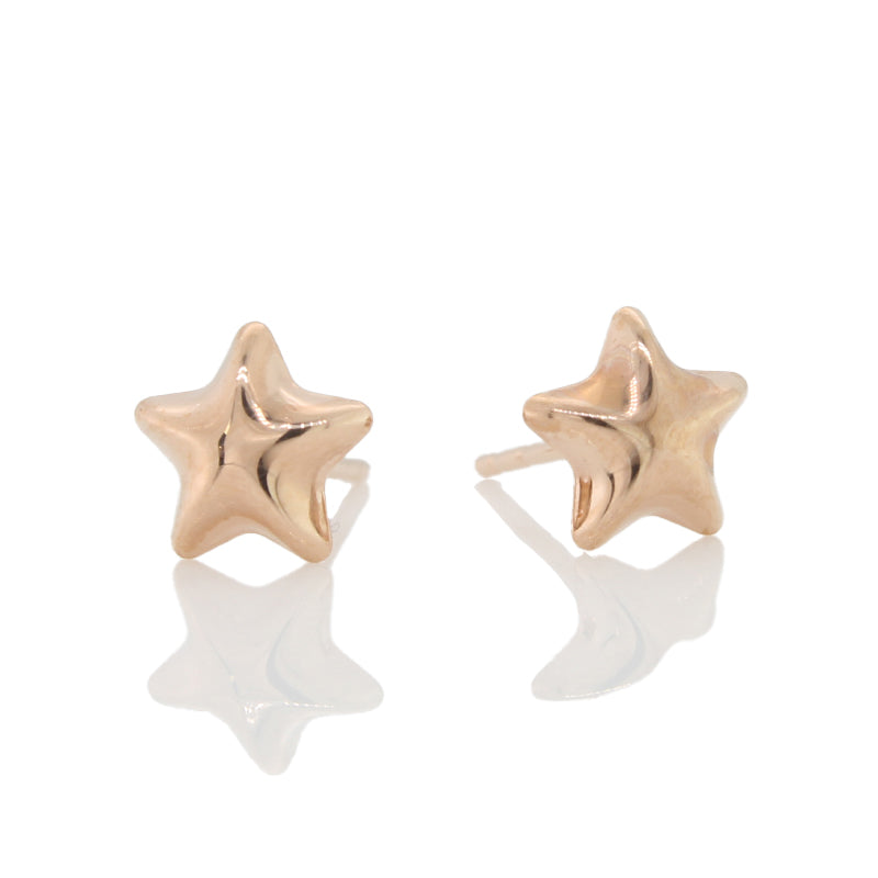 9 carat Rose Gold Star Stud Earrings