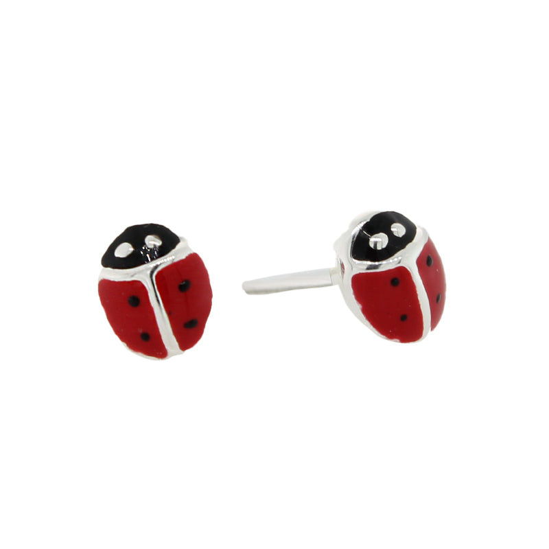 Sterling Silver Ladybird Stud Earrings