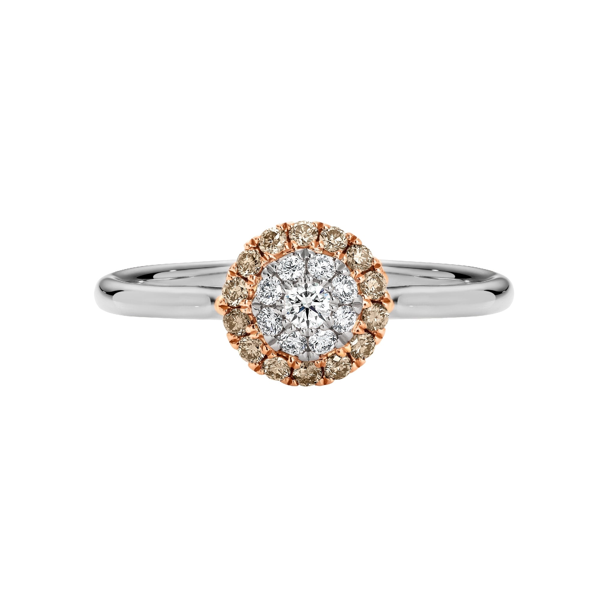 18 Carat White & Rose Gold Australian Chocolate Diamond Ring (from the Argyle Mine)