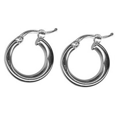 Sterling Silver Italian Plain Hoop Earrings