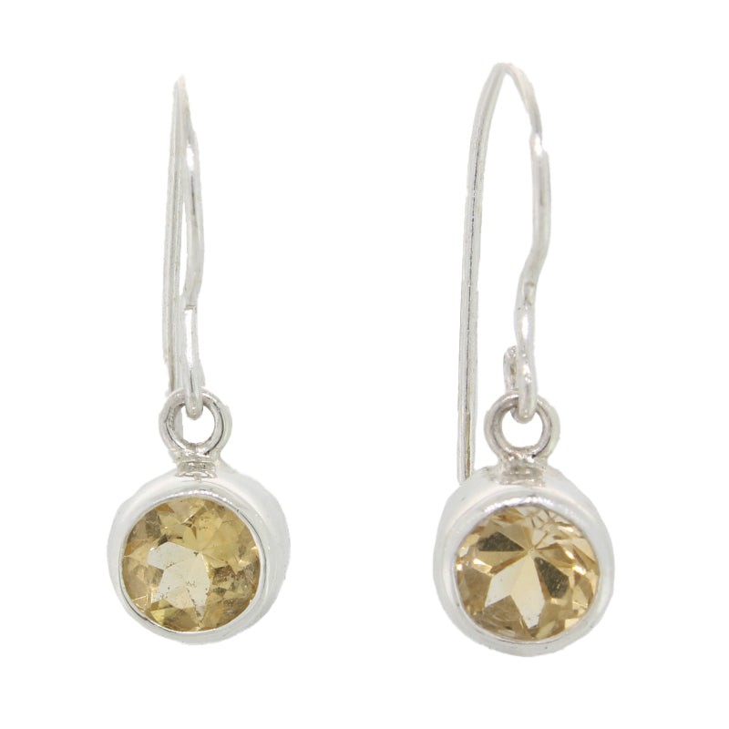 Sterling Silver 6mm Round Citrine S/Hook Earrings