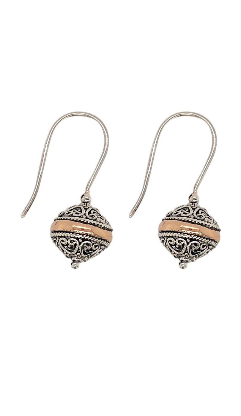 Sterling Silver 18R 10mm Ball Filigree S/hook Earrings 