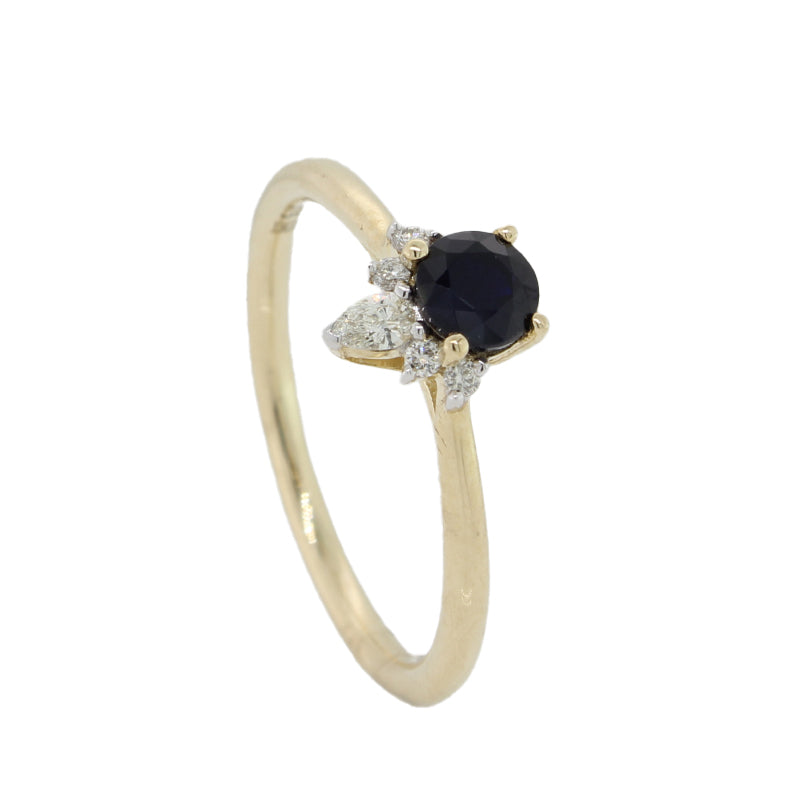 9 Carat Yellow Gold Sapphire & Diamond Ring 2