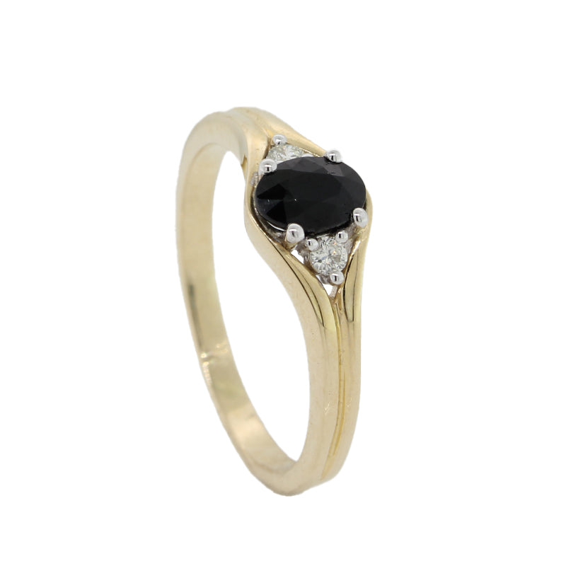 9 Carat Yellow Gold Sapphire & Diamond Ring 3