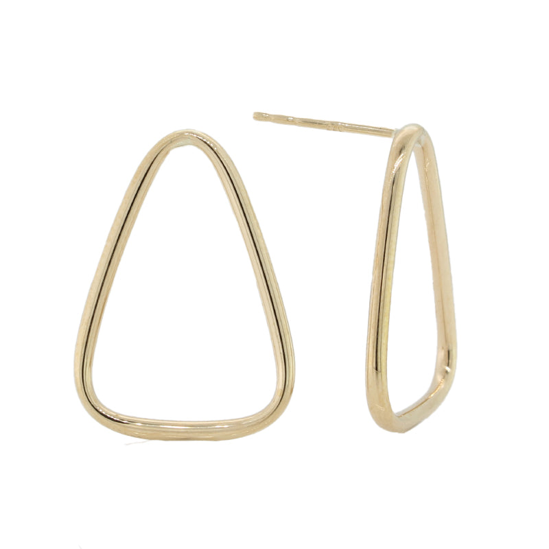 9 carat Yellow Gold Triangular Stud Earrings