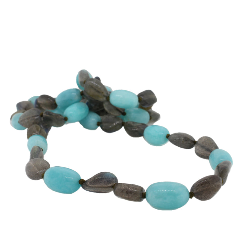 Amazonite & Labradorite 65cm Necklace