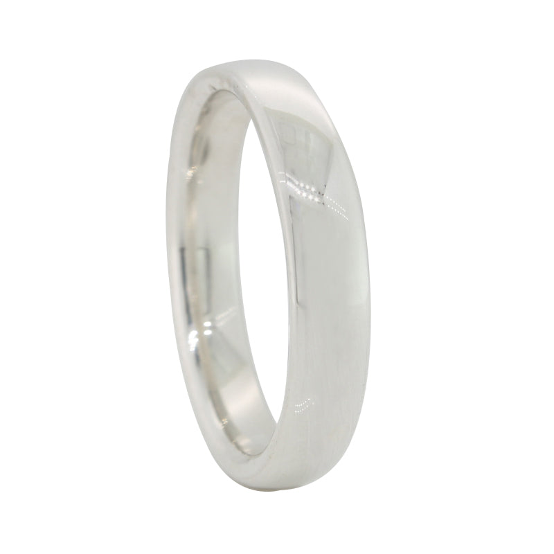 Sterling Silver 4mm Wide Low Round Profile Comfort Curve Ring Size P