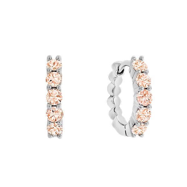 9 carat White Gold Morganite 10=0.50ct Huggie Earrings